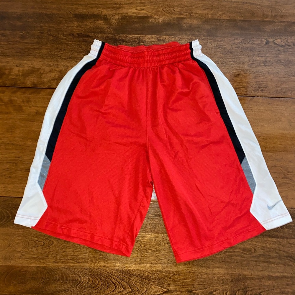 Vintage Nike Basketball Shorts Red White Gray Gem